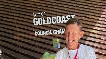 View Tax Action Group leader David Robinson outside the council chambers before the vote on the View Tax.