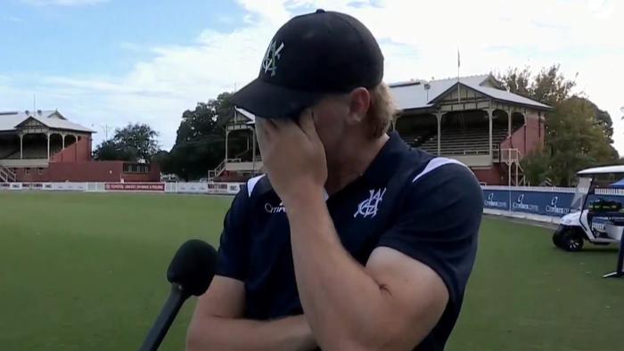 Will Sutherland was in tears after Victoria's Shield season ending loss.