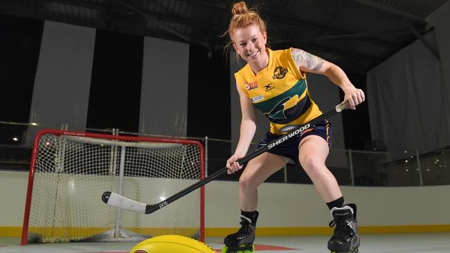 Former Australian ice hockey player Tash Farrier will line up with Woodville-West Torrens in its inaugural SANFLW campaign next year. Picture: Tom Huntley