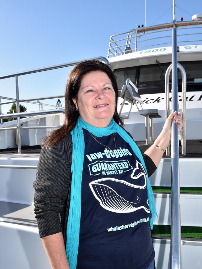 Jill Perry and her late husband Brian led the whale watching industry for three decades. Photo: Valerie Horton / Fraser Coast Chronicle