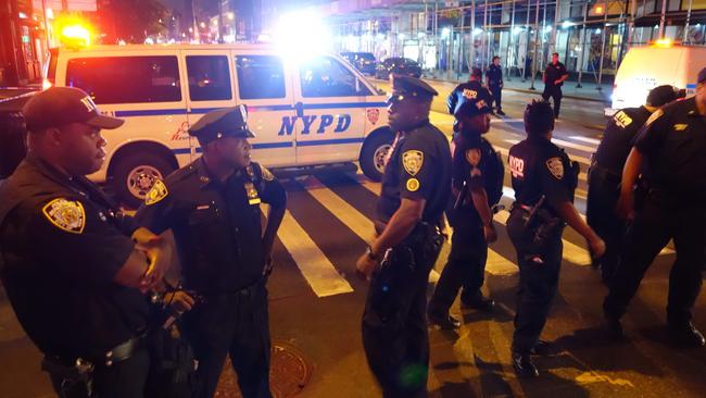 Police block a road after the explosion in New York on September 17, 2016. Picture: AFP / William Edwards