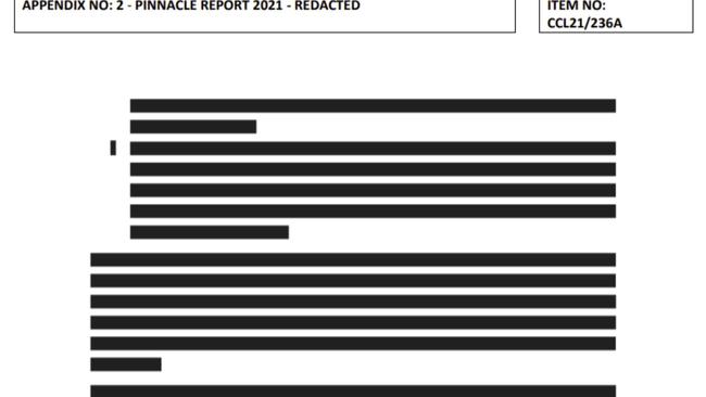 Part of the redacted report prepared for Dubbo Regional Council.