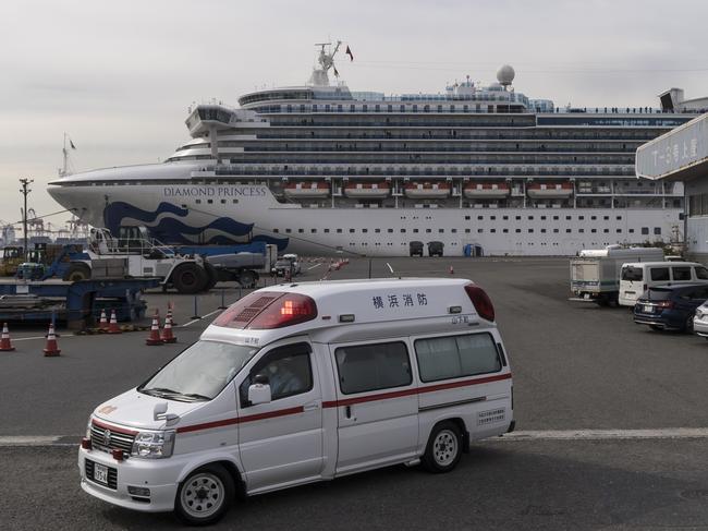 Ellis and Kimberly have been isolated in their cabin since February 4, while other passengers diagnosed with the virus have been taken to hospital. Picture: Getty Images