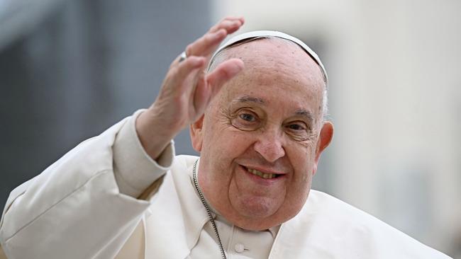 Pope Francis, who is in hospital, during the weekly general audience at St Peter's Square in The Vatican last November. Picture: AFP