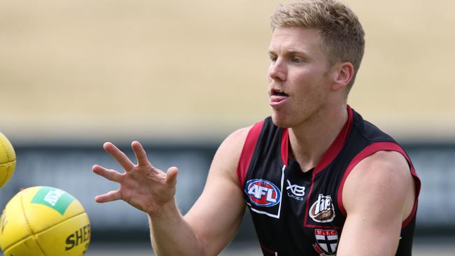 Injured Saint Dan Hannebery has only made slow progress. Pic: Michael Klein