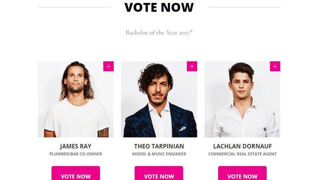 Not a police line-up but the Cosmopolitan Bachelor voting page