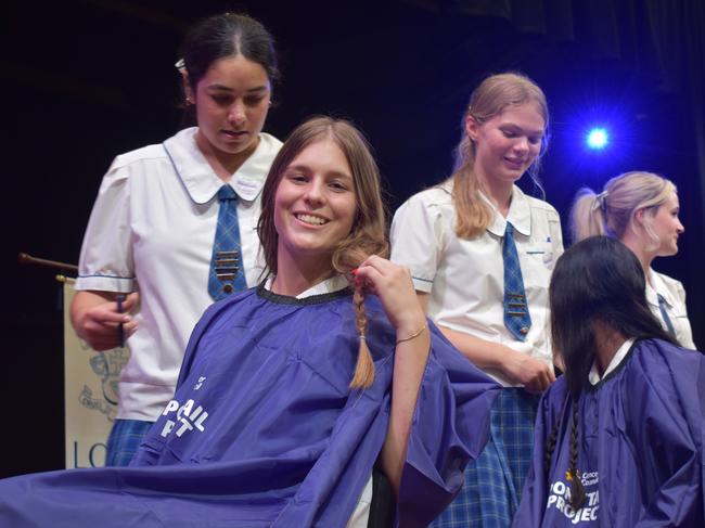 Year 12 students at Loreto College 'Rocked the Chop' for the Cancer Council's Ponytail Project.