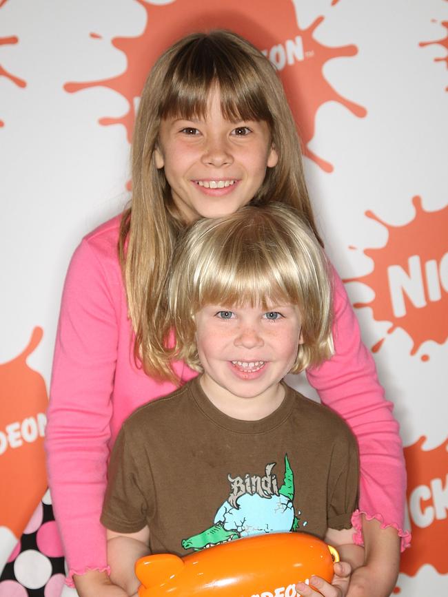 Bindi and Bob Irwin at the Nickelodeon Australian Kids' Choice Awards in 2008. Picture: Getty Images