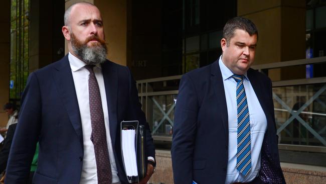 Tim Whittaker (right) with his lawyer in Melbourne. Picture: Nicki Connolly