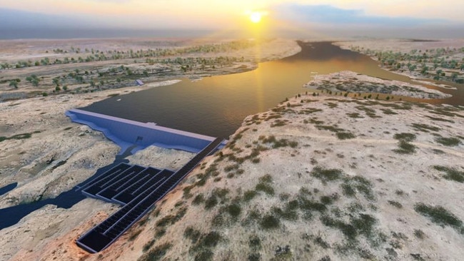 A digital impression of what Big Rocks Weir on the Burdekin River north of Charters Towers could look like once constructed.