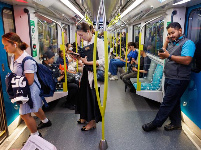 Customer Journey Co-ordinators were put on Metro trains despite the service operating remotely. Picture: Justin Lloyd