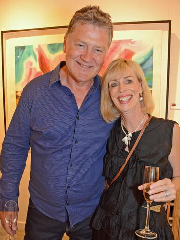 Derek Shields and Kay Boxall at Ken Done art exhibition opening at Gallery One, Southport. Picture: Regina King