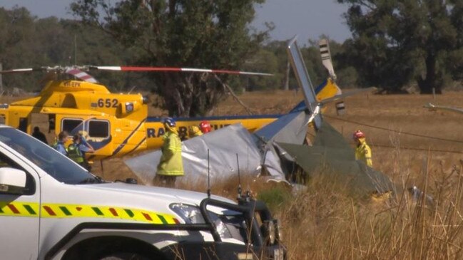 Emergency crews were called to light aeroplane crash in Bunbury on Friday. Picture: 7 News