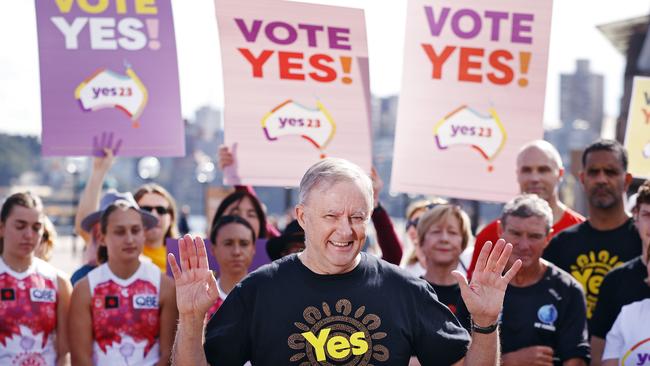 Prime Minister Anthony Albanese holds a press conference for the Voice referendum. Picture: Sam Ruttyn