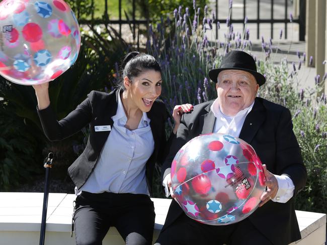 Anna Saad, pictured with client Joseph DiBella, is a transition nurse at an aged care facility.