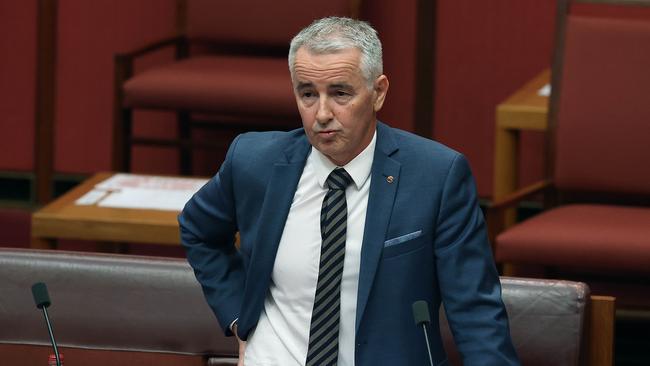 Senator Gerard Rennick accused Australia’s banks of “funnelling the responsibility” of providing cash to other businesses. Picture: NCA NewsWire / Gary Ramage