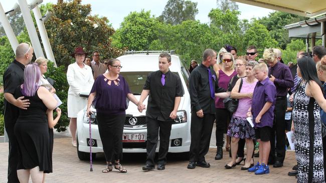 Family and Friends at Teresa Bradford's funeral held at the Allambe Gardens at Nerang. Picture Mike Batterham