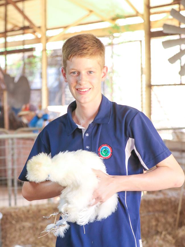 Billy Timbs, 14, enjoying day two of the Royal Darwin Show. Picture: Glenn Campbell