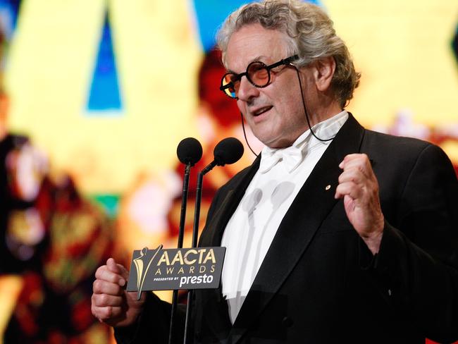 Winner ... George Miller wins the AACTA Award for Best Film for Mad Max: Fury Road. Picture: Getty