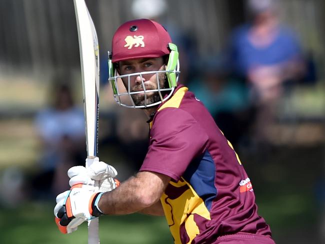 Premier Cricket: Fitzroy Doncaster v Geelong, batsman Glenn Maxwell. Picture: Steve Tanner