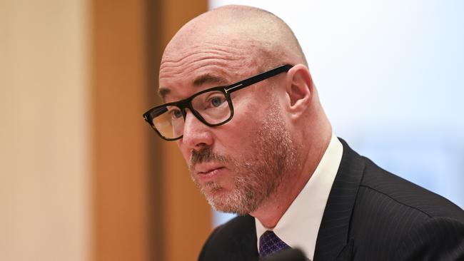 Former PwC chief Luke Sayers at a Senate inquiry into consultancy services at Parliament House in Canberra. Picture: Martin Ollman