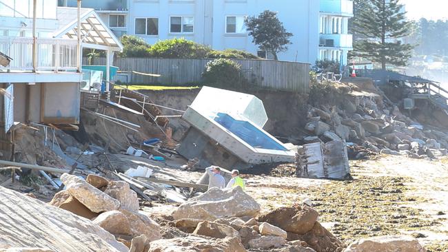 Collaroy beach front was ravaged by storms. Picture: Renee Nowytarger.