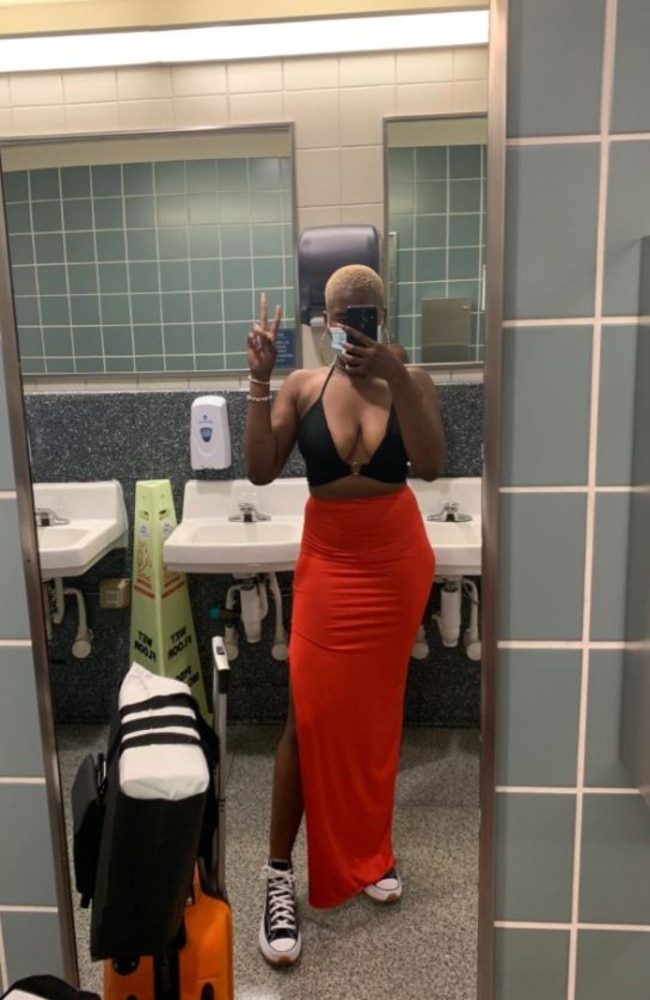 Kayla Eubanks said she was stopped from boarding a Southwest Airlines flight due to the outfit she was wearing. Picture: Kayla Eubanks