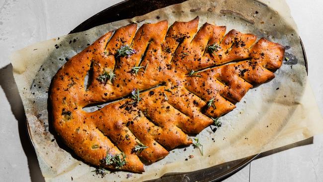 Lennox Hastie’s elegant French focaccia is fragrant and delicious. Photo: Nikki To