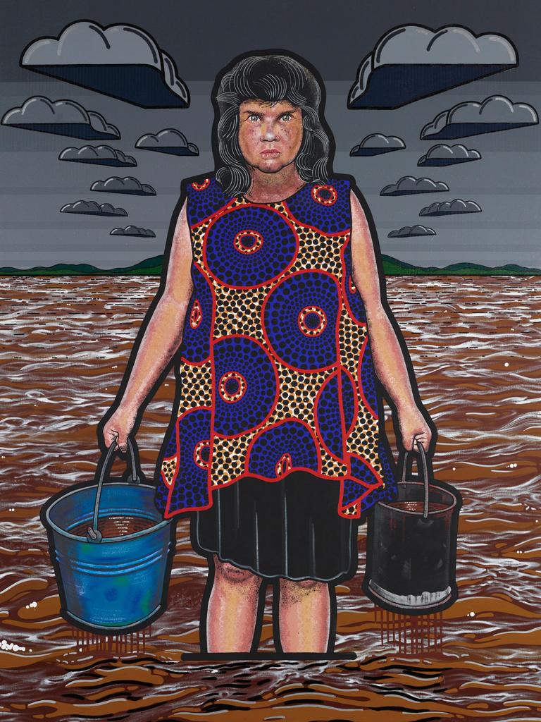 Blak Douglas has won the Archibald Prize for his portrait of Wiradjuri woman Karla Dickens in the Lismore floods. Picture: Supplied