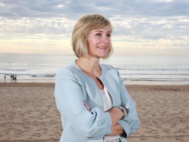 Zali Steggall at Manly Beach. Picture: Mark Scott