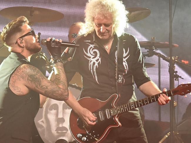 Queen and Adam Lambert Concert perform at Rod Laver Arena in Melbourne. Picture: Tony Gough