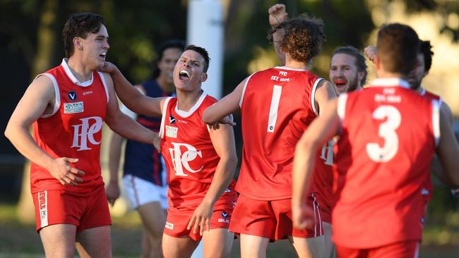 Parkside clinched promotion to VAFA Division 3 with victory against St Francis Xavier on Saturday. Picture: VAFA media.