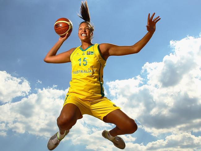 MELBOURNE, AUSTRALIA - MARCH 29: Australian basketball player Liz Cambage poses during a portait shoot at Brighton Beach on March 29, 2011 in Melbourne, Australia. (Photo by Quinn Rooney/Getty Images)