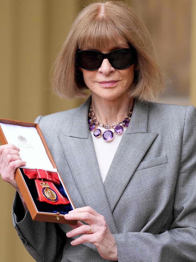 The British-US editor-in-chief briefly took off her sunnies for the occasion Picture: Andrew Matthews/Pool/AFP