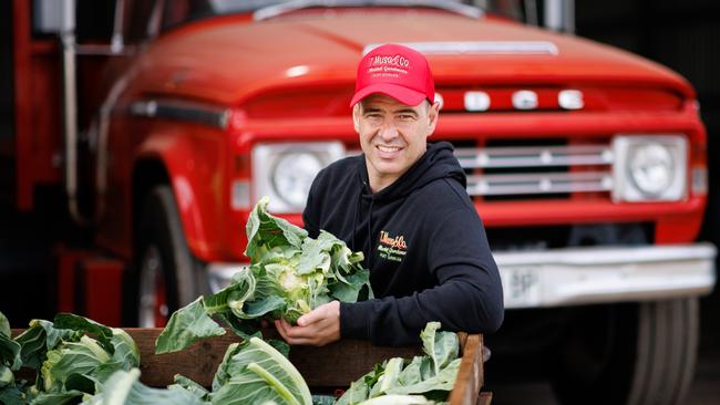 Vegetable grower Chris Musolino with some of the family’s produce.