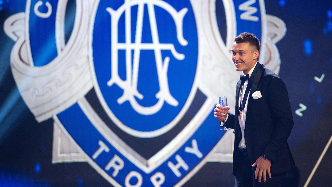 Patrick Cripps after winning last year’s Brownlow Medal. Picture: Mark Stewart