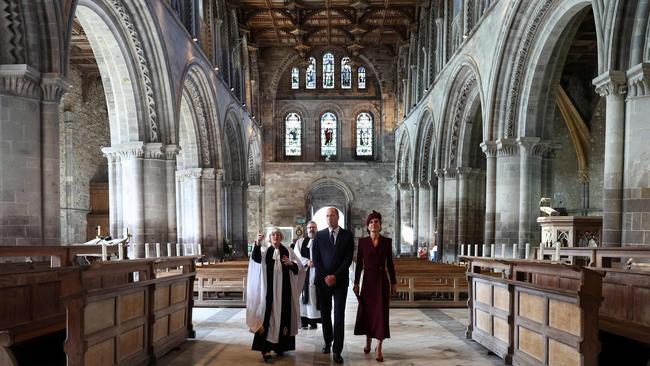 Britain's Prince William, Prince of Wales and Britain's Catherine, Princess of Wales remember the late Queen. Picture: AFP