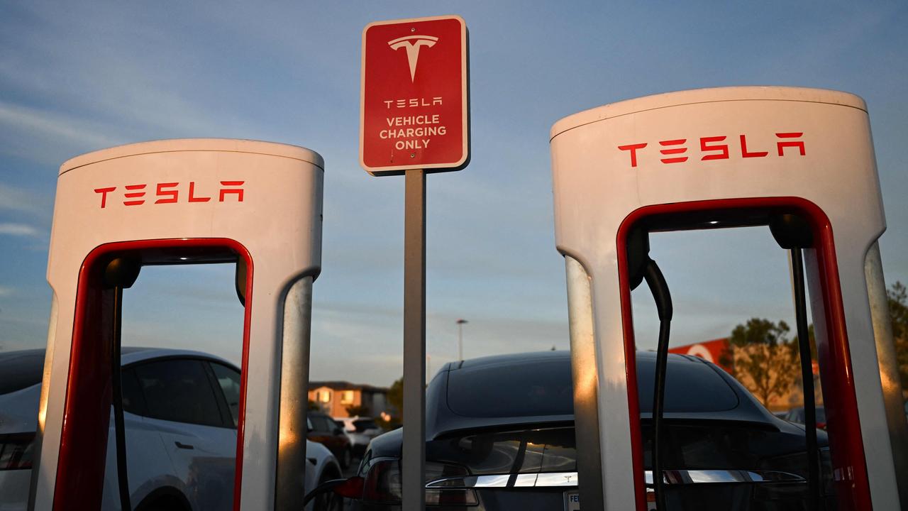 Tesla vehicles are becoming more popular in the Territory. Picture: Patrick T. Fallon/AFP