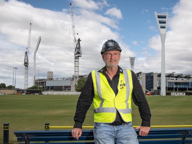 AMWU welding inspector Ronald Smith found holes in welding on GMHBA Stadium steel. Picture: Brad Fleet