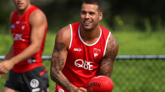 Lance Franklin has had a pre-season setback but has done plenty of work on the training track. Picture: Phil Hillyard