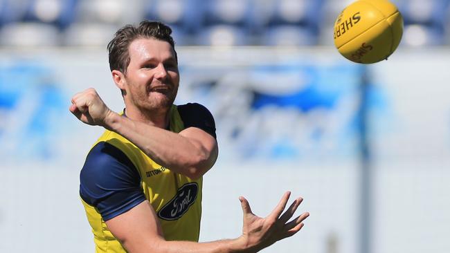 Patrick Dangerfield. Geelong Cats training ahead of first game in 2018. Picture: Peter Ristevski