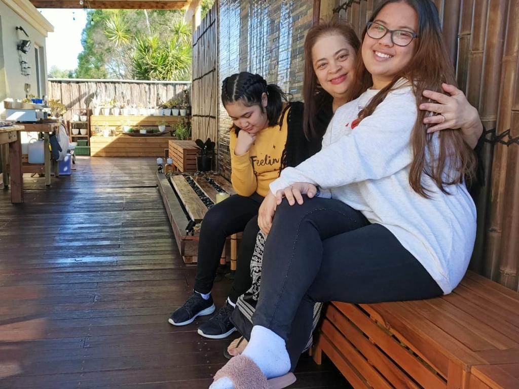 Marissa with her two daughters, Isabella and Alexis. Picture: Supplied