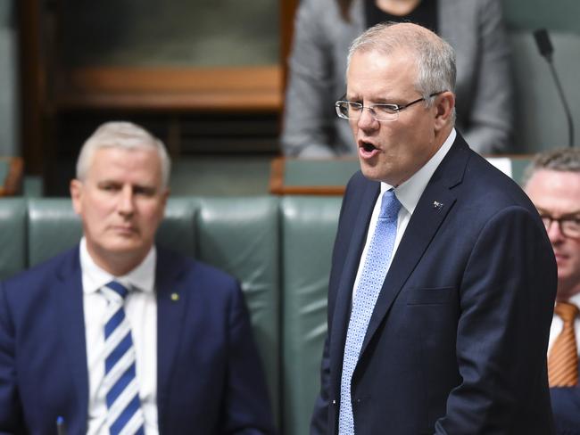 Australian Prime Minister Scott Morrison speaks during House of Representatives Question Time at Parliament House in Canberra, Thursday, December 06, 2018. (AAP Image/Lukas Coch) NO ARCHIVING