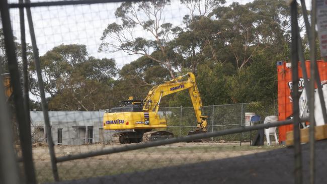 Human remains found at The Hutchins School in Sandy Bay at a construction site on the school grounds. Picture: Nikki Davis-Jones