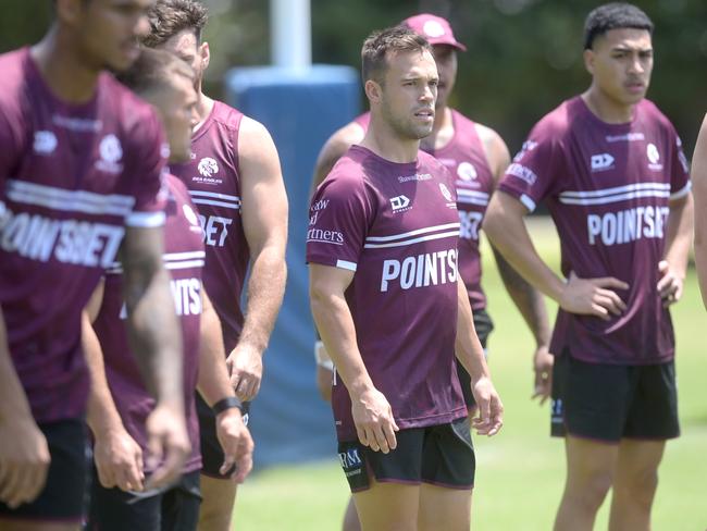 SYDNEY, AUSTRALIA -November 10, 2023.Manly Pre Season under way. New signing Luke Brooks during training. Picture: Jeremy Piper