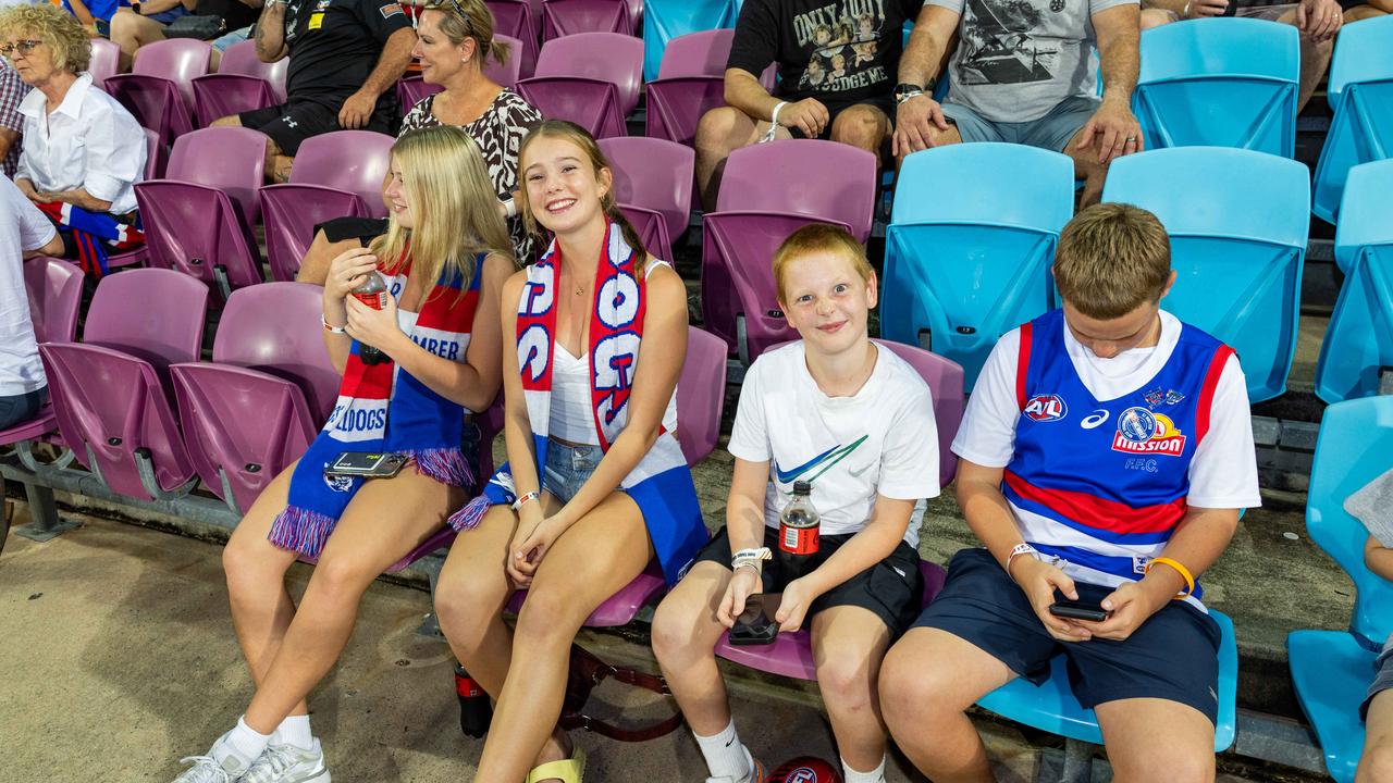 Fans at the Gold Coast Suns v Western Bulldogs 2025 AFL match at TIO Stadium. Picture: Pema Tamang Pakhrin