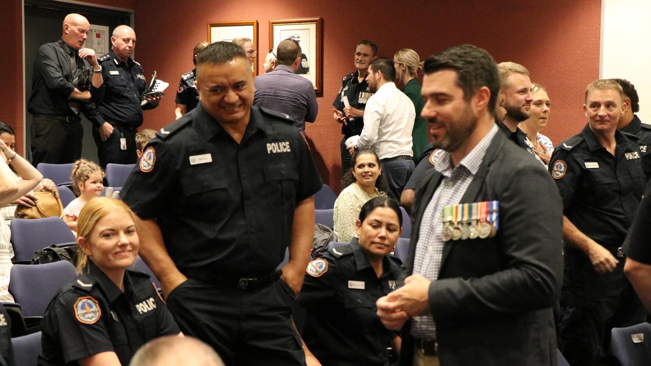 Police Minister Brent Potter interacting with graduates. Picture: Supplied.