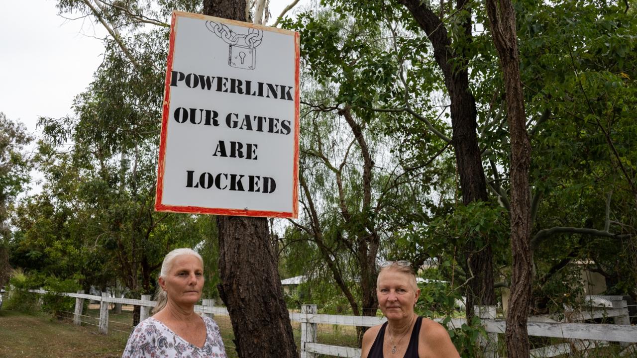 Mardi Brady and Sandra Murray stand outside Ms Murray's house in Kilkivan. Both of their properties are on possible transmission line routes. Picture: Christine Schindler