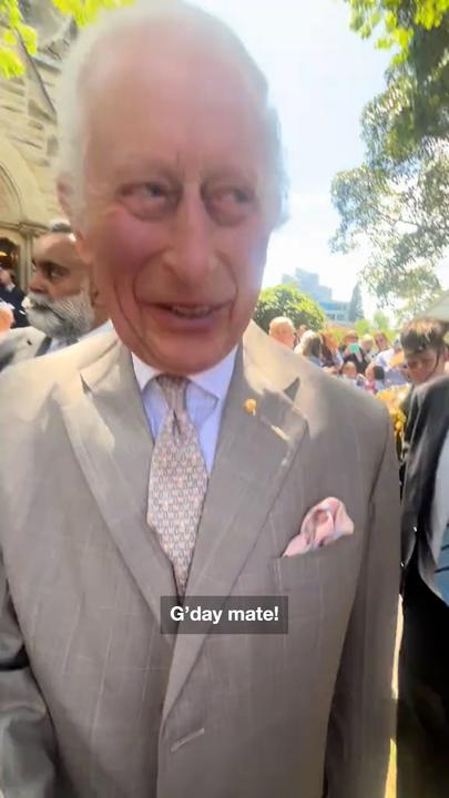 Aussie greeting gives the King a chuckle