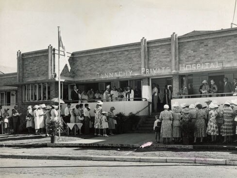 The photograph shows the ceremony conducted in March 1961 to dedicate the former Tannachy Private Hospital as St John's Hospital after it was taken over by the Anglican Church on 01 March 1961. Photo: Australian Country Hospital Heritage Association Inc.